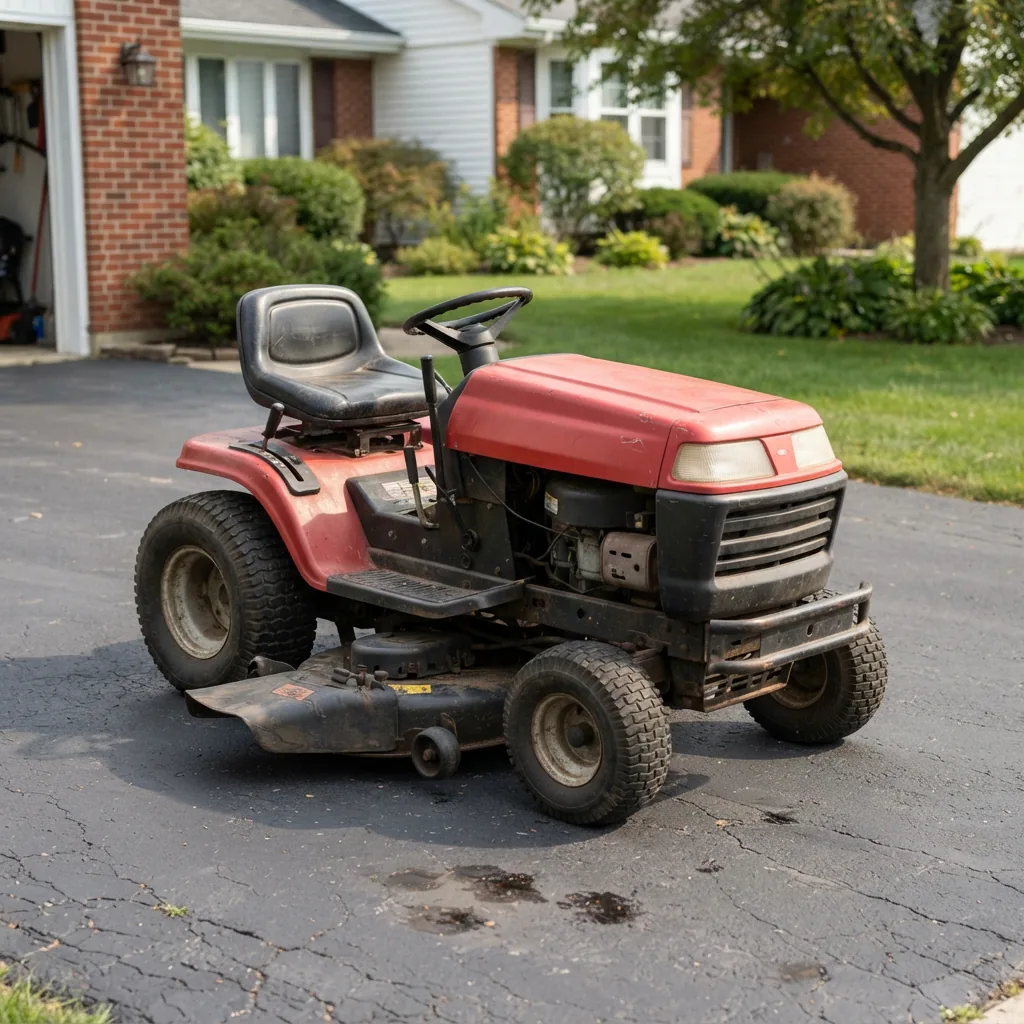 The Bolens riding lawn mower model 13AM762F065, shown parked on a driveway.
