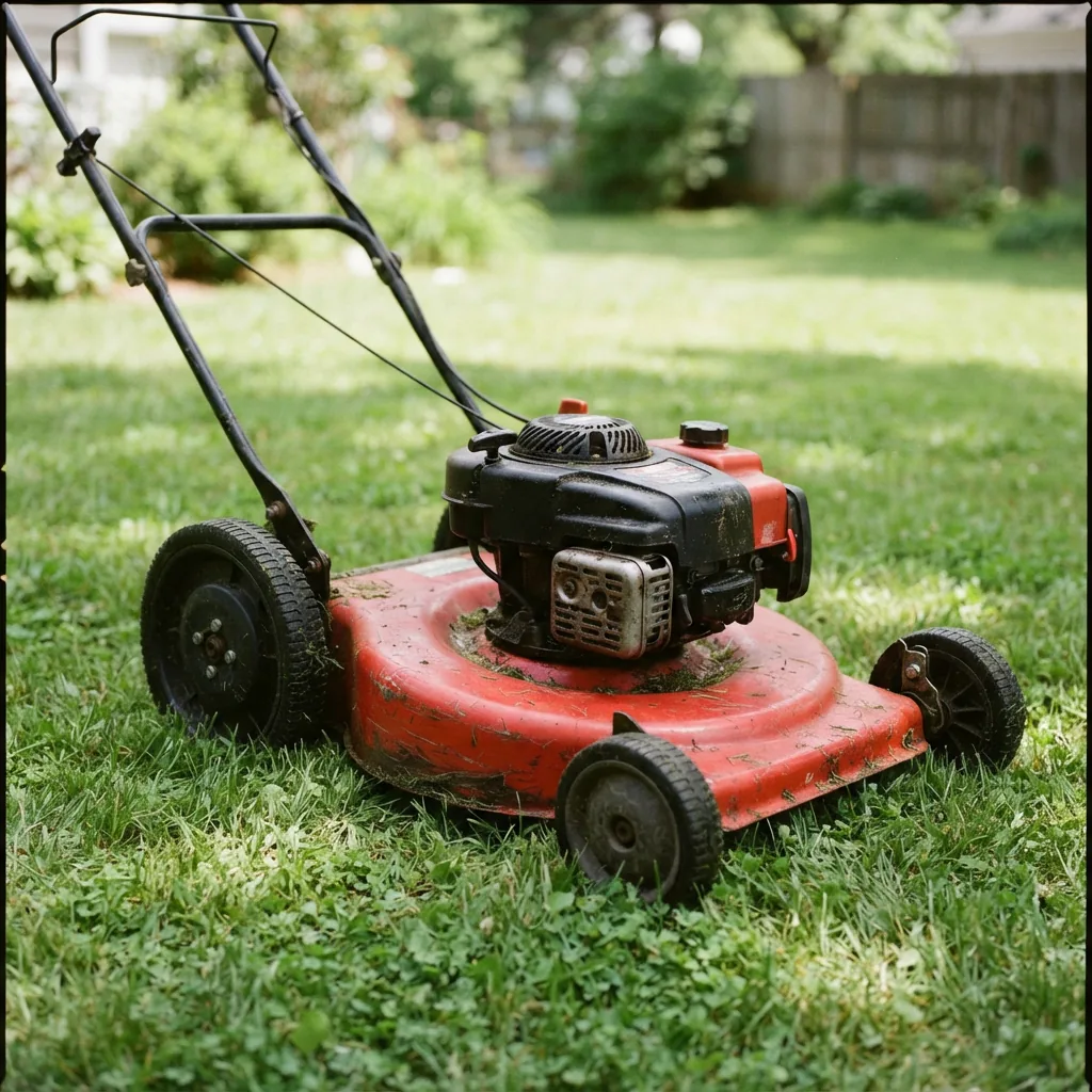 A pre-owned 22-inch Bolens push lawn mower on a lawn.